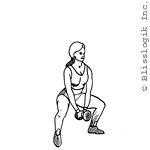 dumbbell swing through GIF
